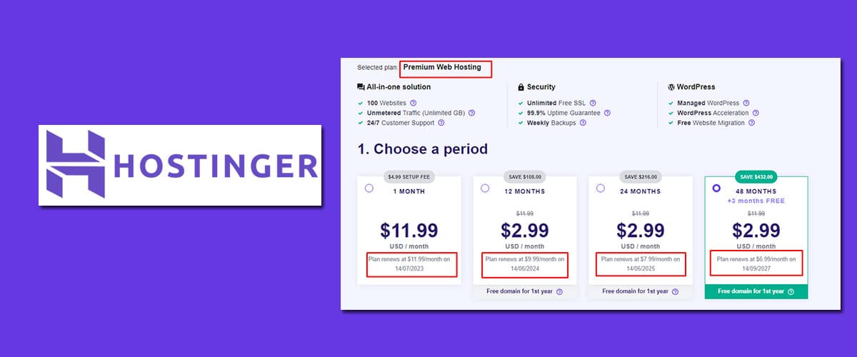 Hostinger renewal prices