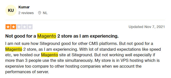 magento siteground review