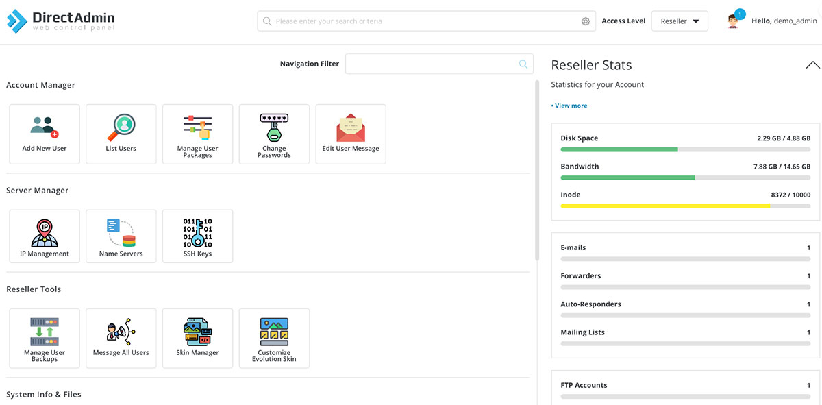 directadmin control panel