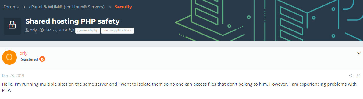 reports of cpanel user isolation issues