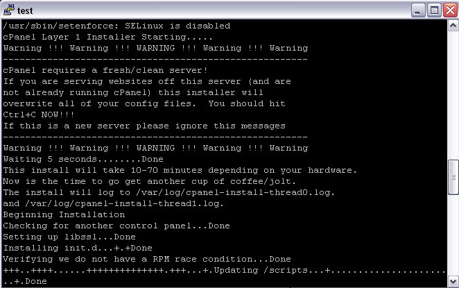 cpanel installation and configuration