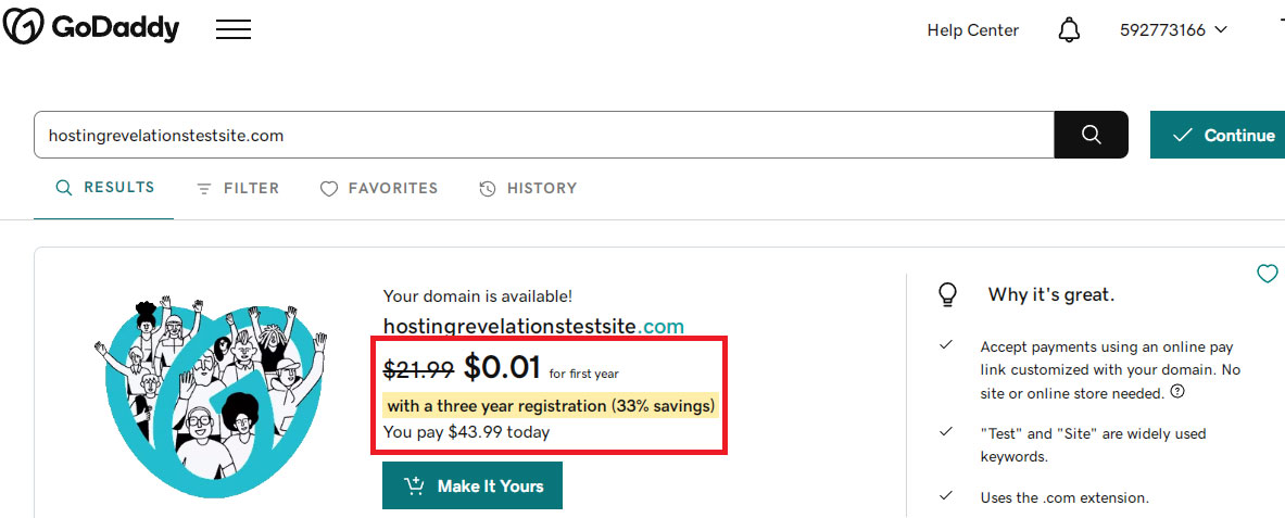 godaddy domain prices