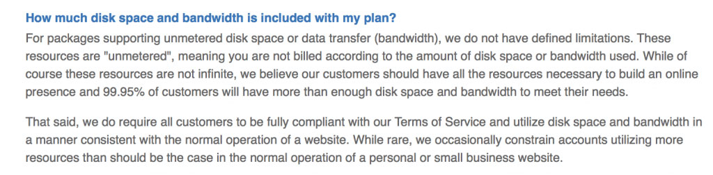 bluehost bandwidth limit