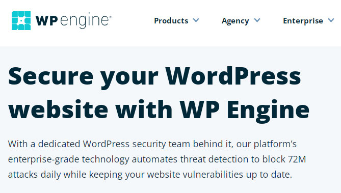 wp engine has secured hosting