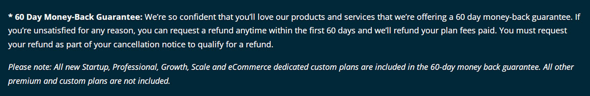 wp engines 60 day money back guarantee