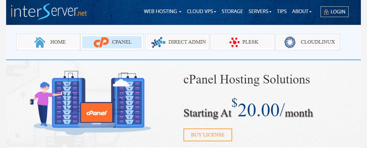 Hébergeur cPanel bon marché Interserver