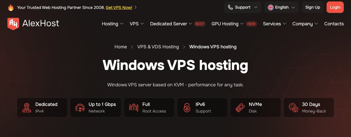 alexhost windows vps