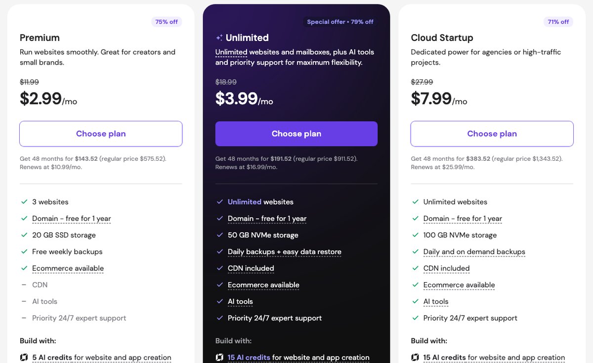 hostinger hosting prices