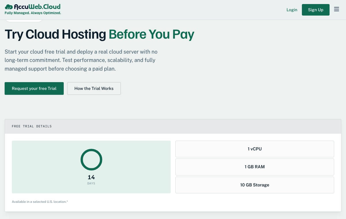 accuweb cloud free trial