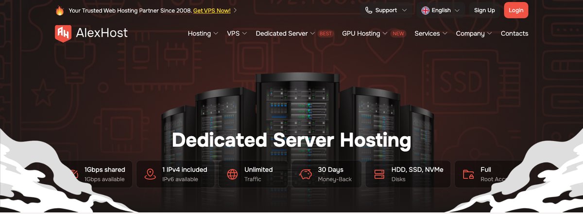 alexhost dedicated server hosting