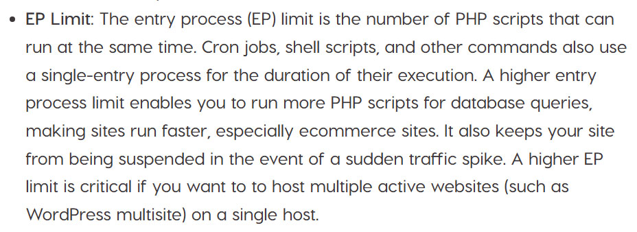 a2hosting entry processes limit