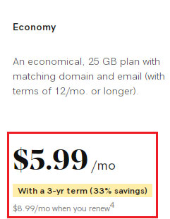 Godaddy Economy Plan