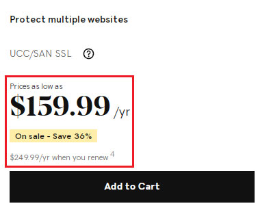 Godaddy SSL - Protect Multiple Domains