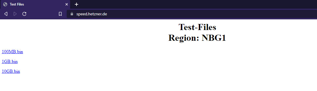 hetzner speed test nuremberg region