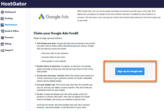 claim google adwords credit