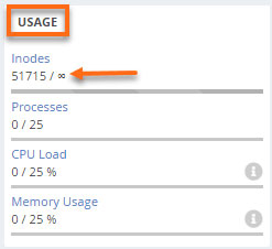 Check inode limit on hostgator cpanel