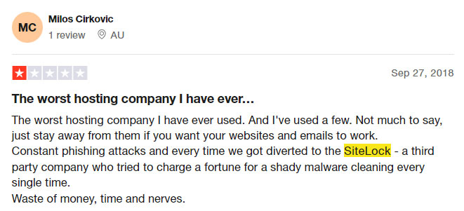 hostgator sitelock scam review