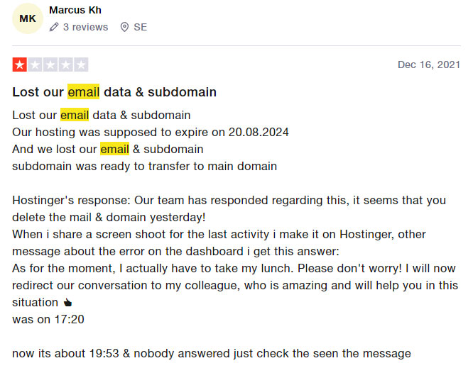 hostinger email review