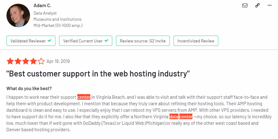 inmotion server location review 2