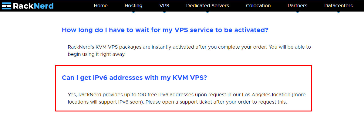 racknerd ipv6 kvm vps