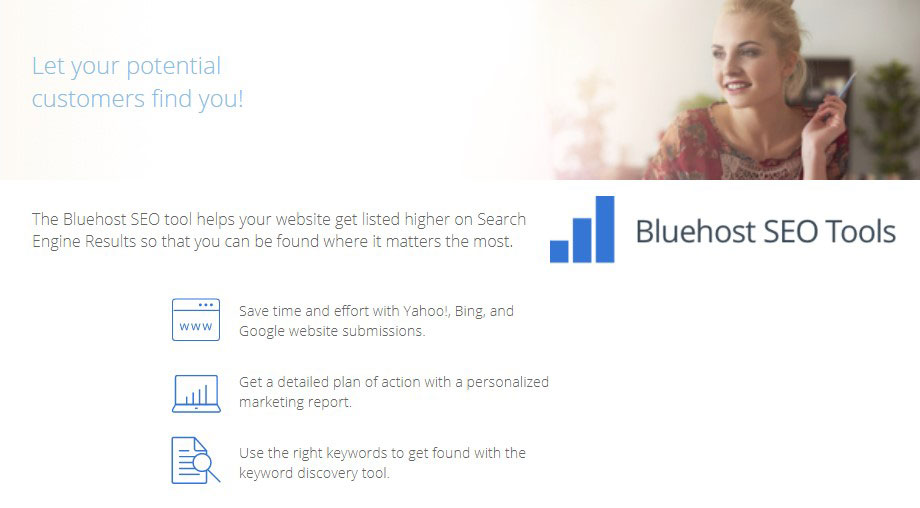 bluehost seo tools start features