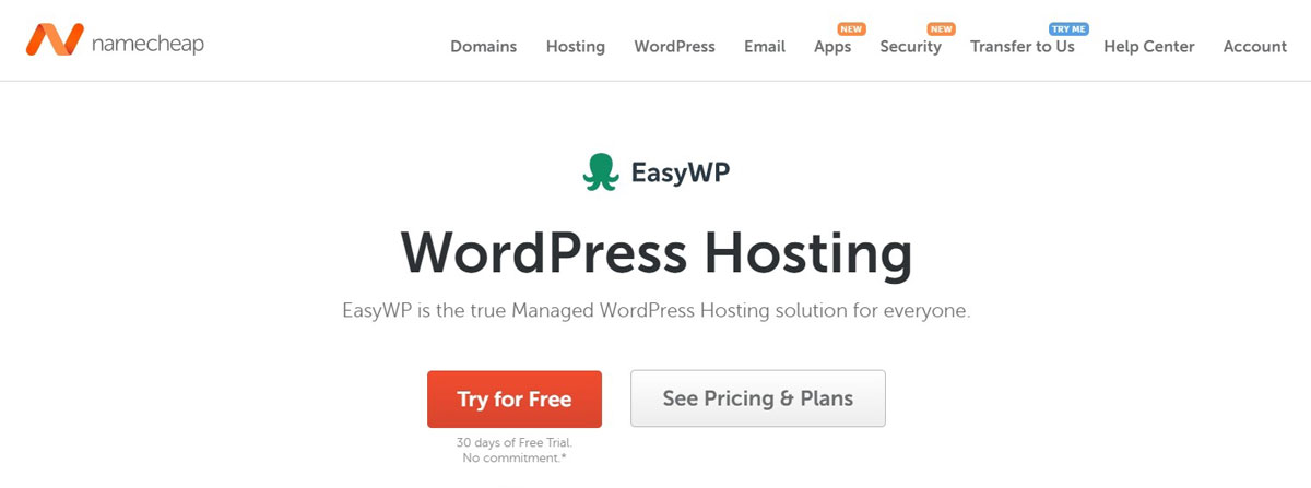 namecheap easywp wordpress hosting