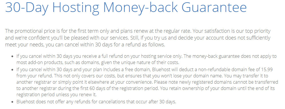 how to get money back from Bluehost 1
