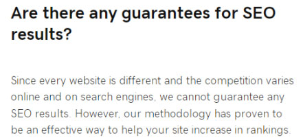 Godaddy Does Not Guarantee SEO Results