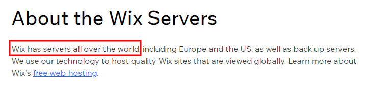 about wix server location
