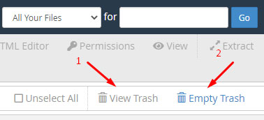 Empty Cpanel File Manager Trash