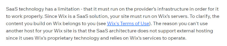 wix website to operate on wix server