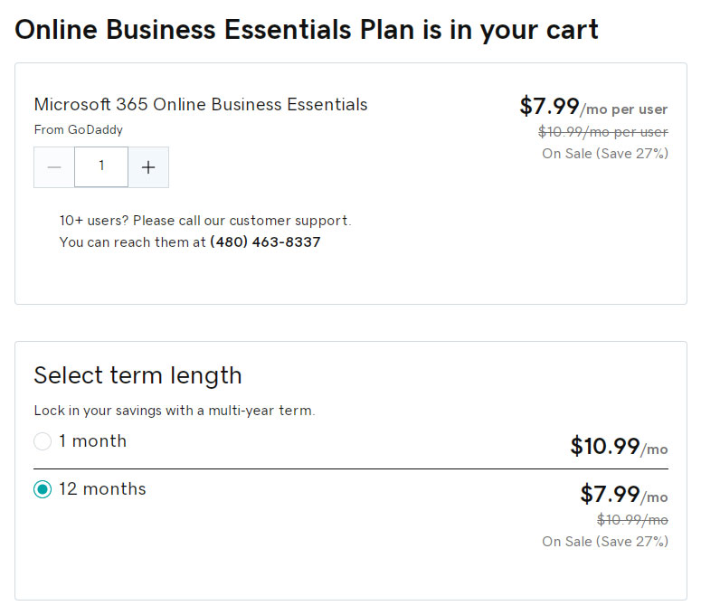 Godaddy Online Business Essential Plan Price