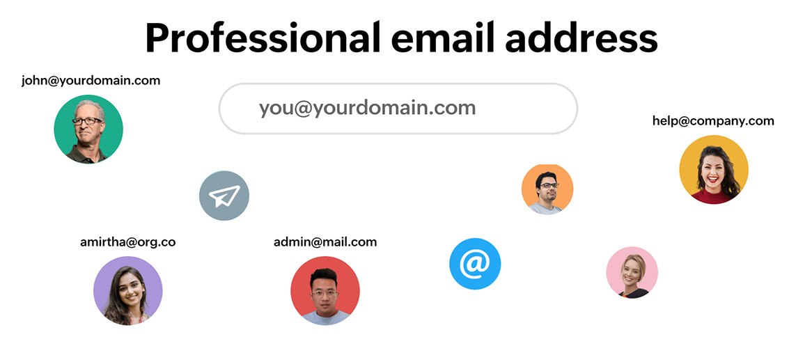 professional emails created on different domains