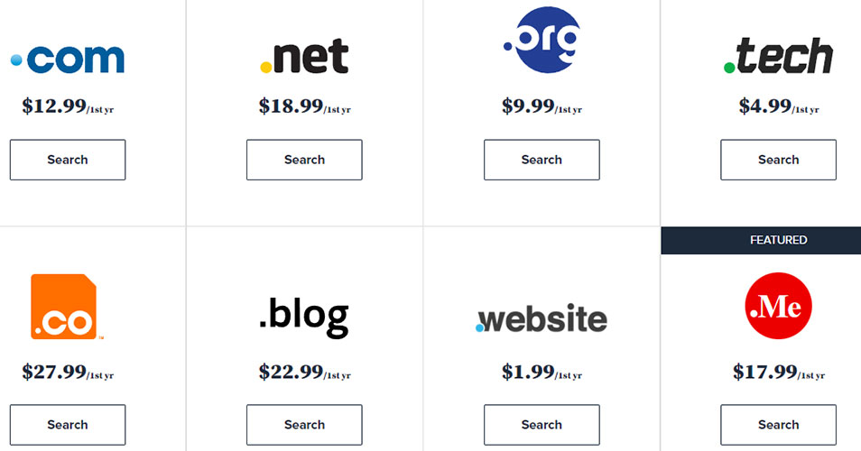 bluehost domain registration prices