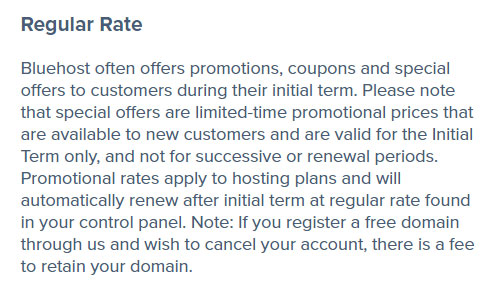 bluehost promotional prices