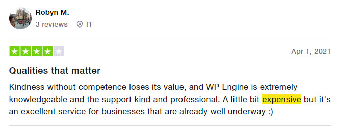 wp engine review on trustpilot