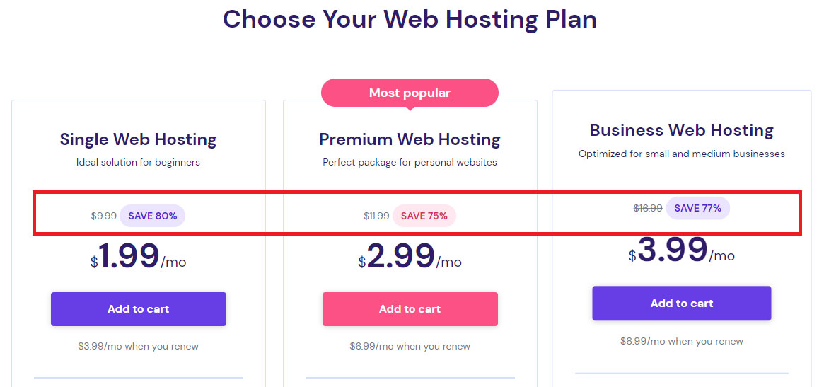 hostinger offers huge introductory discounts