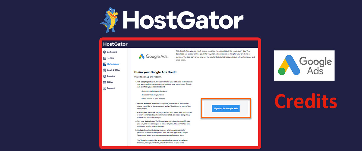 hostgator google adwords credit test