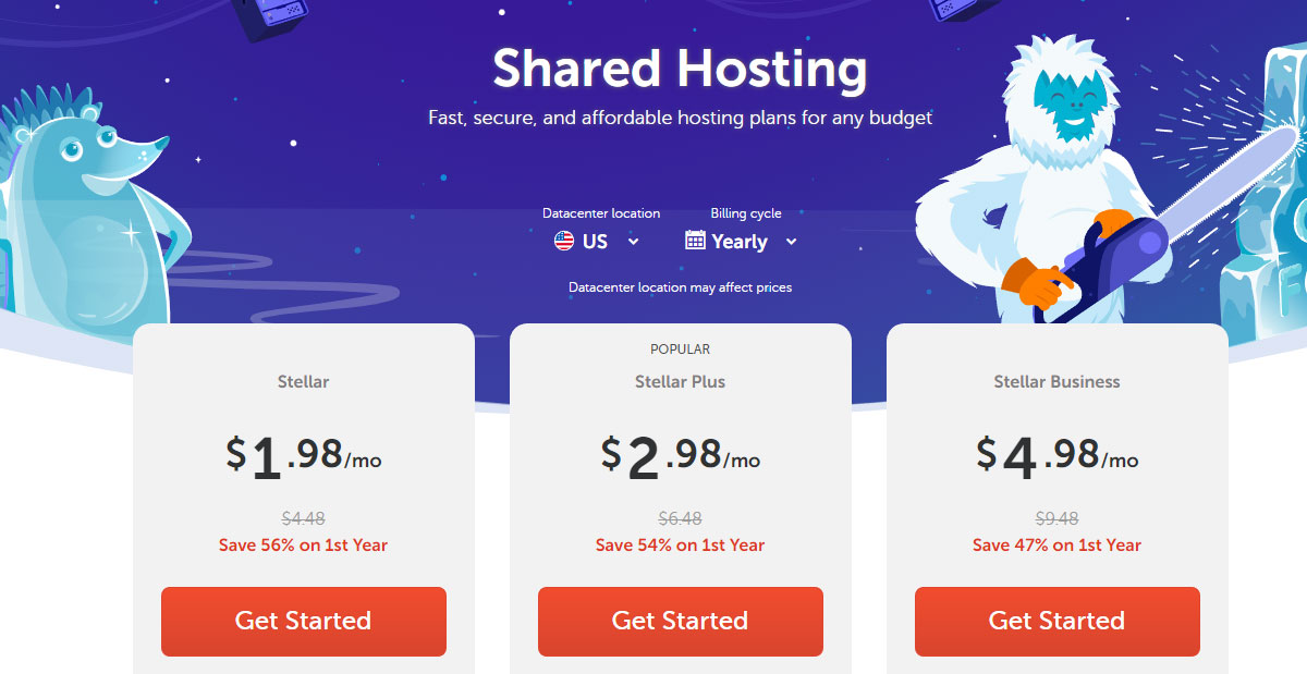 namecheap low cost hosting prices