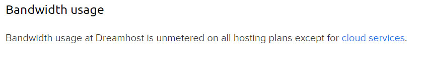 dreamhost bandwidth usage exception