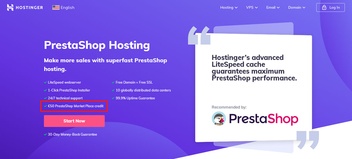 hostinger prestashop hosting