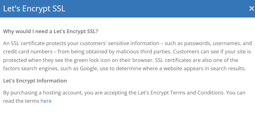 lets encrypt ssl information