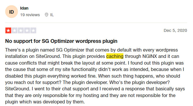 siteground caching issue review